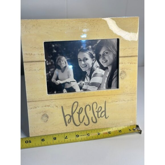 "Blessed" Square Picture Frame – Beige, Holds 5" x 7" Photo - Picture 6 of 8